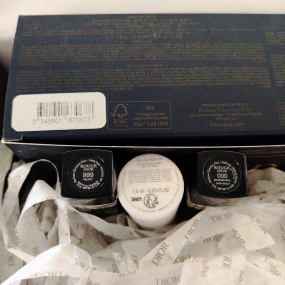 Dior Beauty Double Lipstick Bundle w/Blue Velvet CD Cosmetic Bag + More NEW - Picture 7 of 7